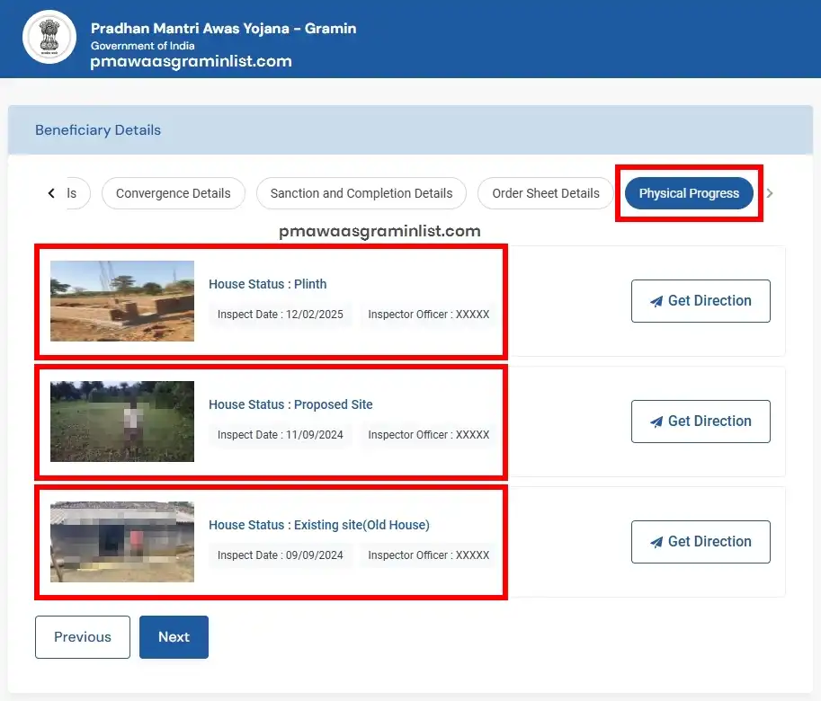 PM Awas Gramin Beneficiary Physical Process Details 2026