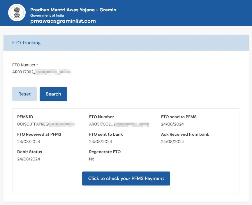PMAYG Yojana FTO Payment Tracking 2026